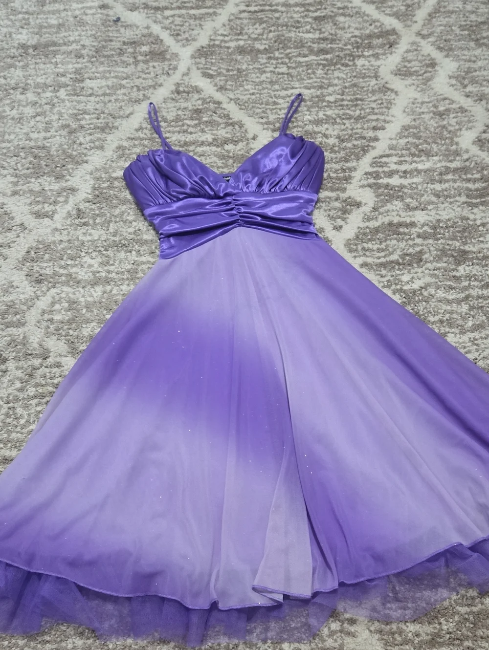 My Michelle Purple Ombre Spaghetti-Strap Prom Dress
